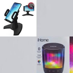 2 Items Portable Speaker and Desktop Phone Mount